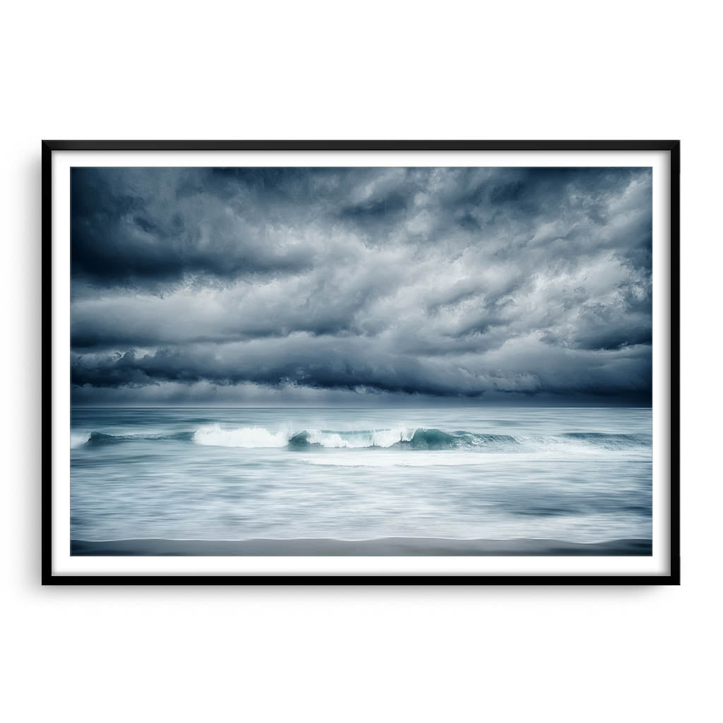Winter storm approaching North Beach in Perth, Western Australia framed in black