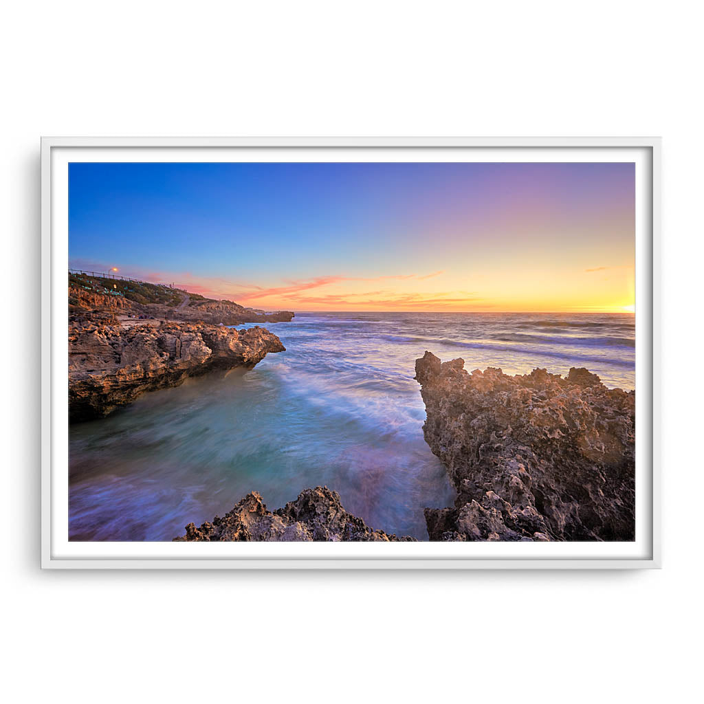 last sunset of 2016 mettams pool perth framed in white