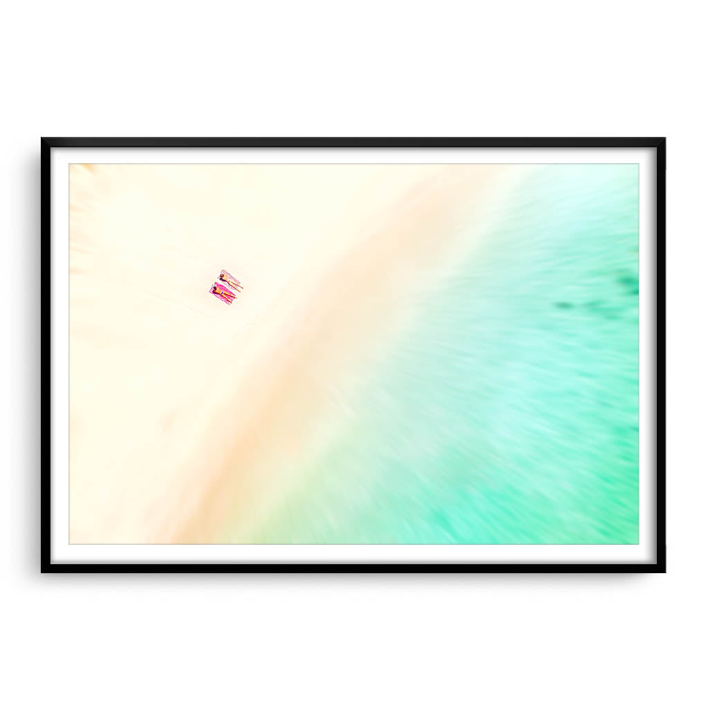 Aerial view of a South West beach in Western Australia framed in black