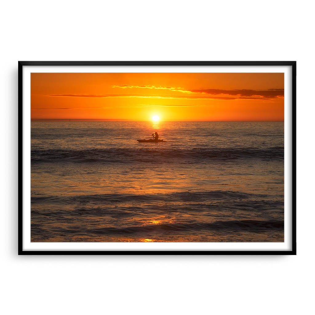 A warm, balmy night on the coast of Perth, Western Australia framed in black