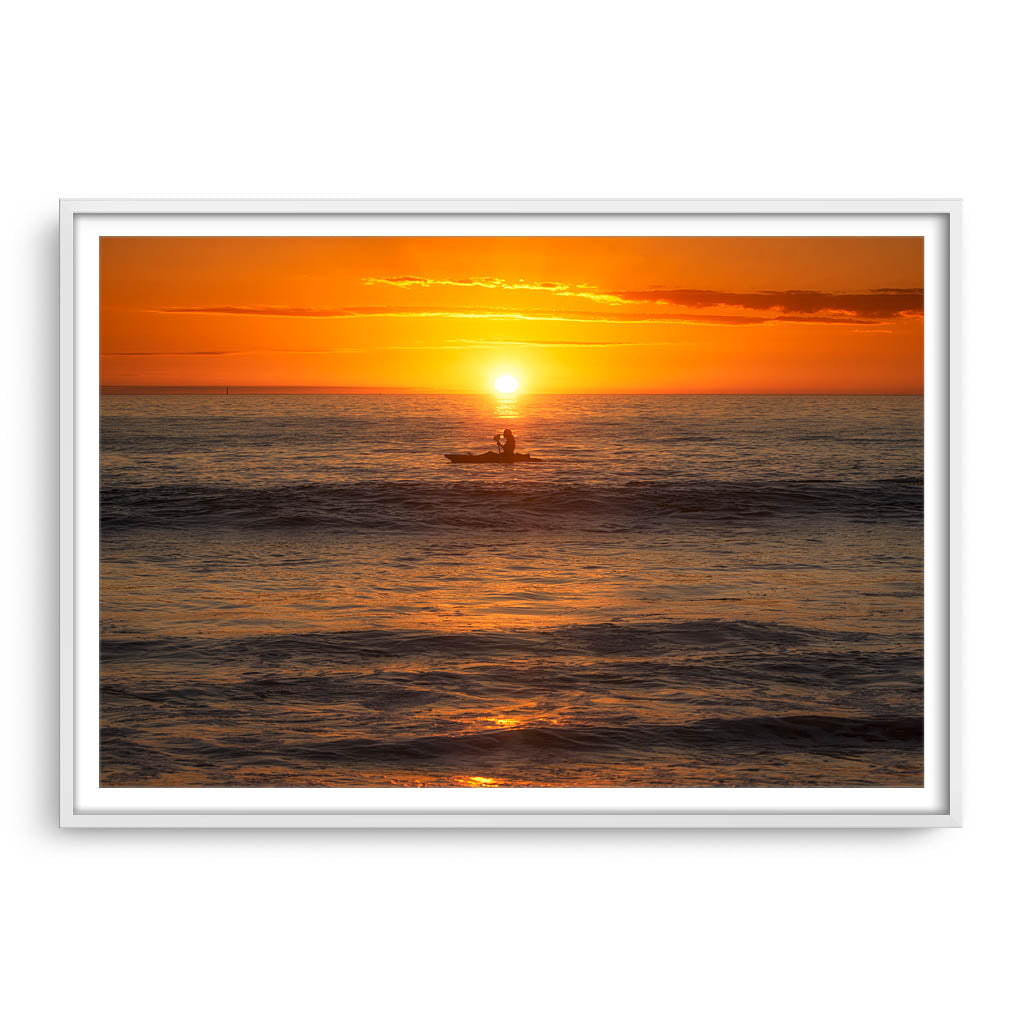 A warm, balmy night on the coast of Perth, Western Australia framed in white