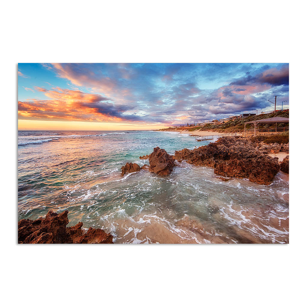 Summer sunset at Mettams Pool, Perth, Western Australia