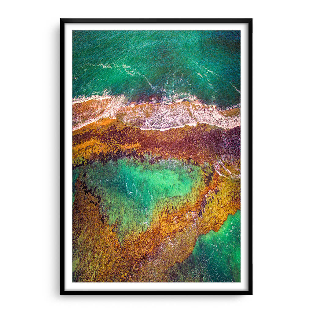 Heart shaped Lagoon at Yanchep in Western Australia framed in black