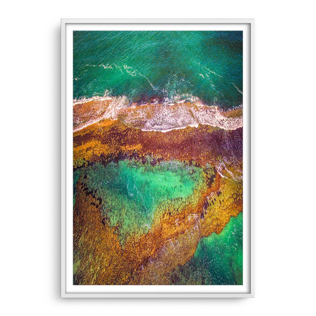 Heart shaped Lagoon at Yanchep in Western Australia framed in white