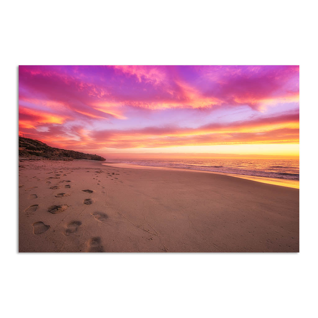 Sunset footprints at North Beach, Perth, Western Australia