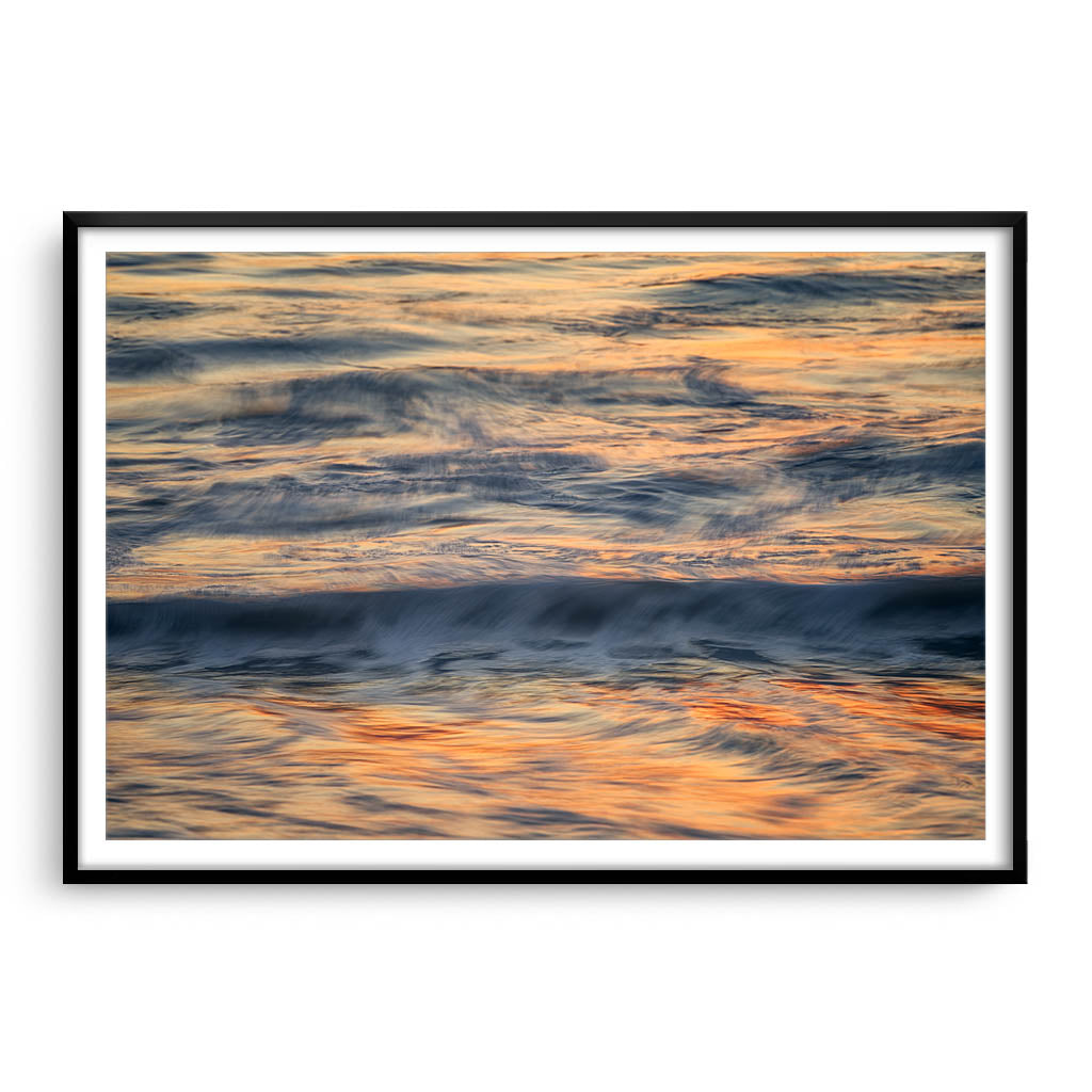 Abstract ocean waves in Western Australia framed in black