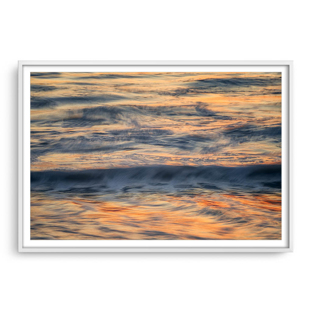 Abstract ocean waves in Western Australia framed in white