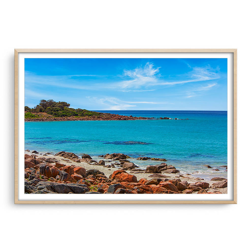 Point Picquet in Western Australia framed in raw oak