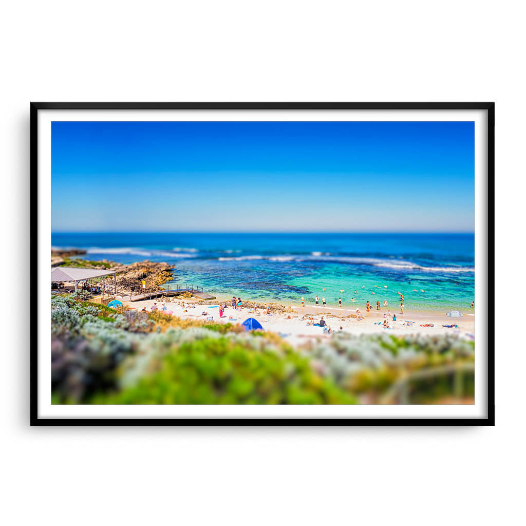 Miniature view of Mettams Pool in Perth, Western Australia framed in black