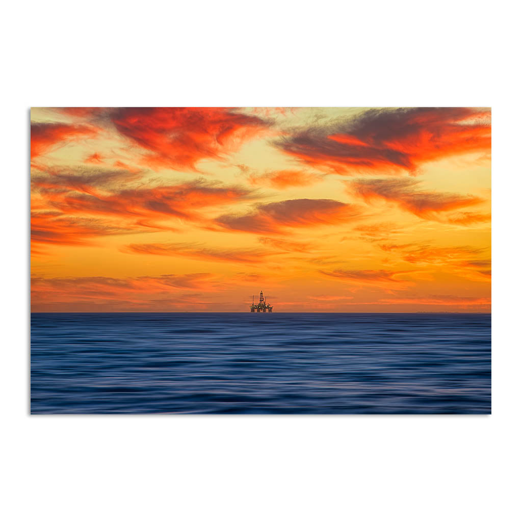 Armageddon oil rig at sunset in Perth, Western Australia