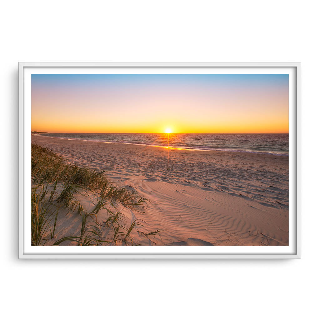 ew Years Eve sunset of 2017 in Perth, Western Australia framed in white