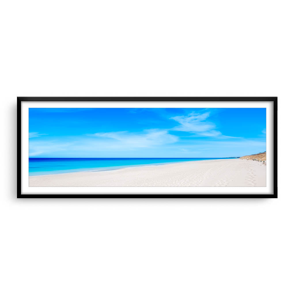 Summer day at Mullaloo Beach in Perth, Western Australia framed in black