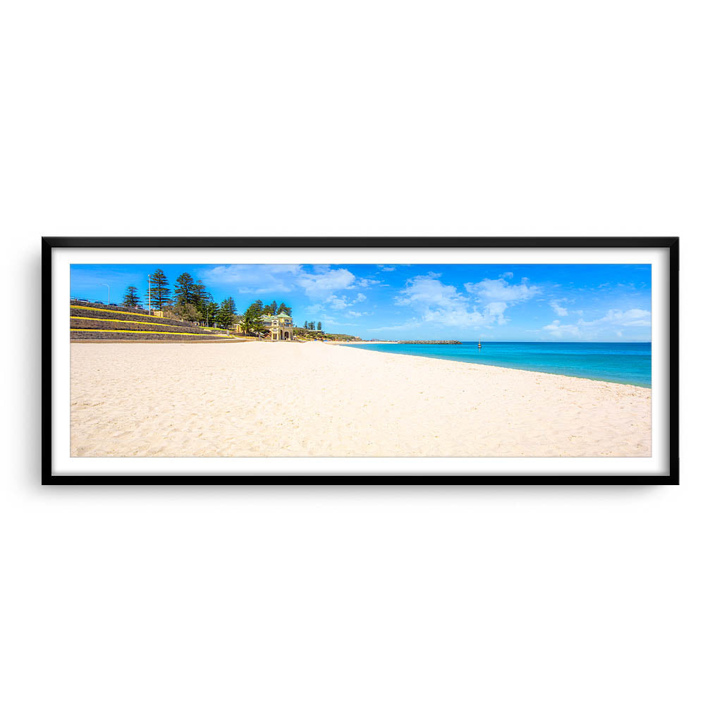 Summer at Cottesloe Beach in Perth, Western Australia framed in black