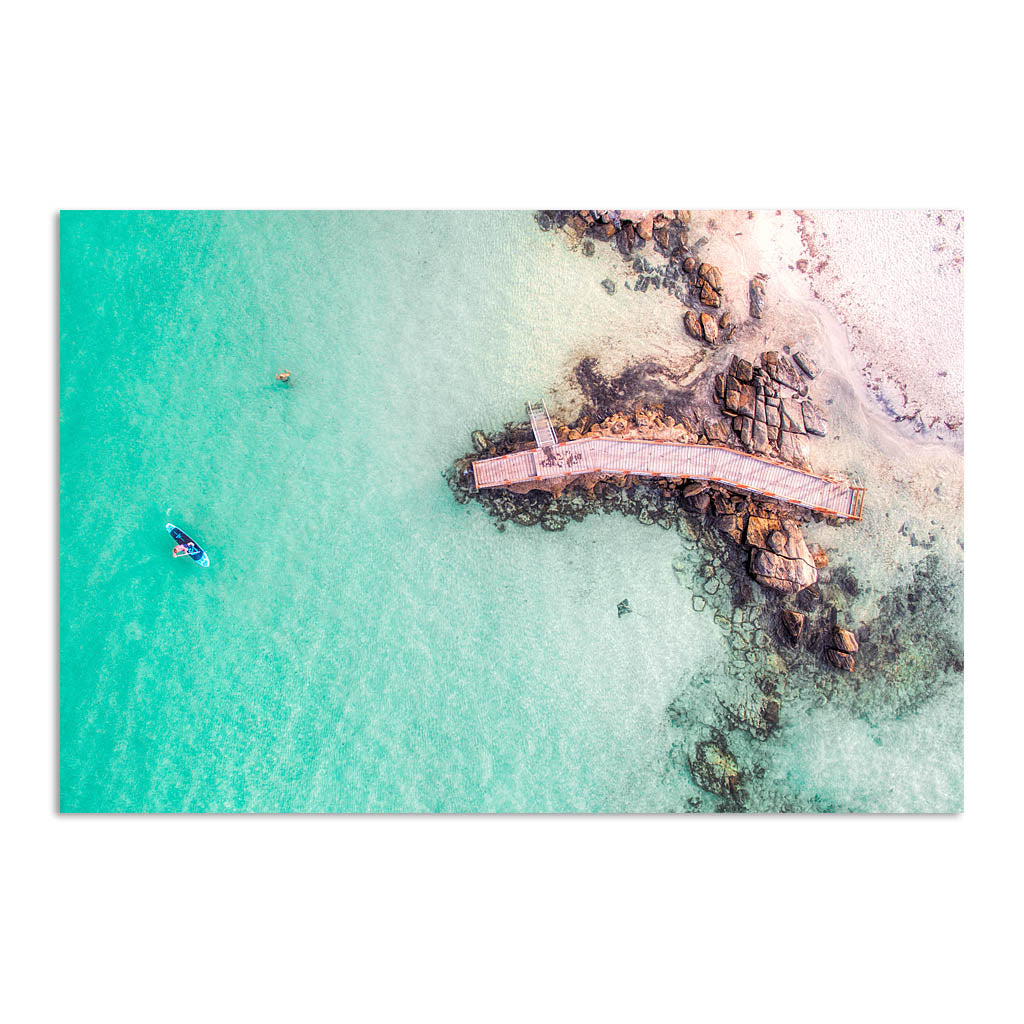 Aerial view of SUP in Augusta, Western Australia