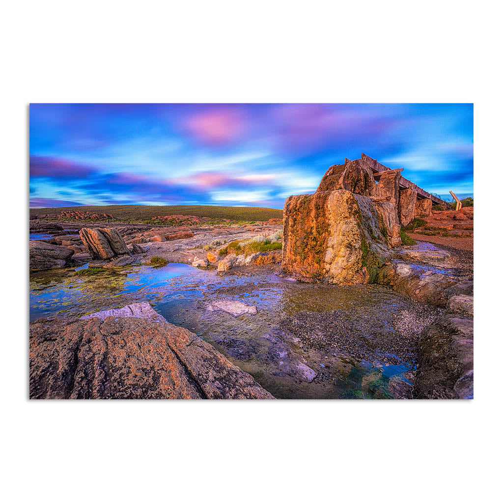 Old water wheel at sunset in Augusta, Western Australia