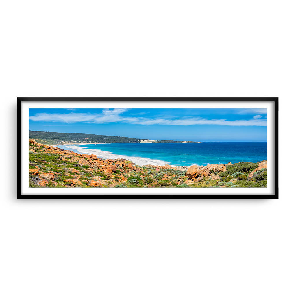 Injidup Bay in Western Australia framed in black