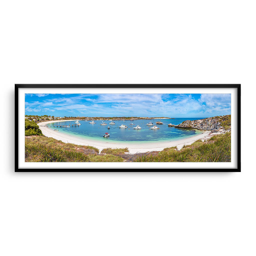 Geordie Bay on Rottnest Island in Western Australia framed in black