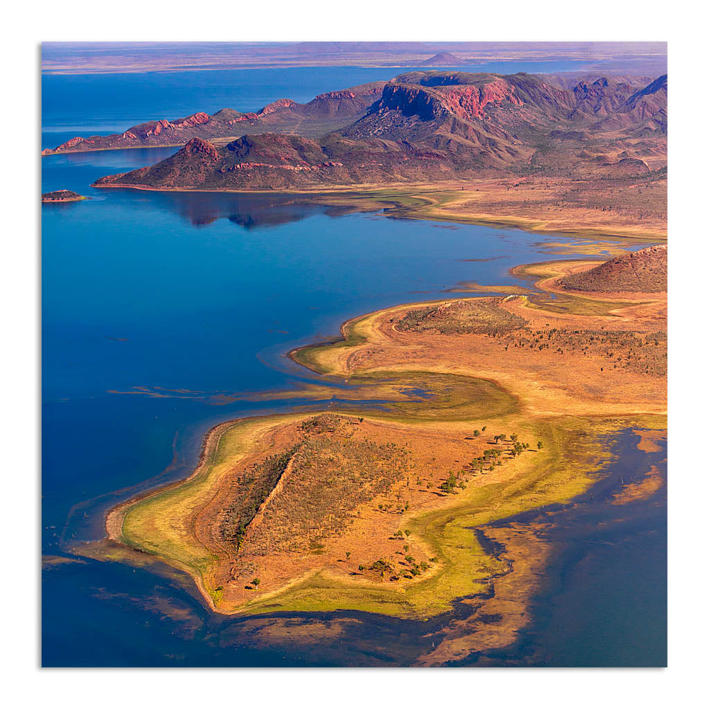 Aerial view of Lake Argyle in the Kimberley, Western Australia