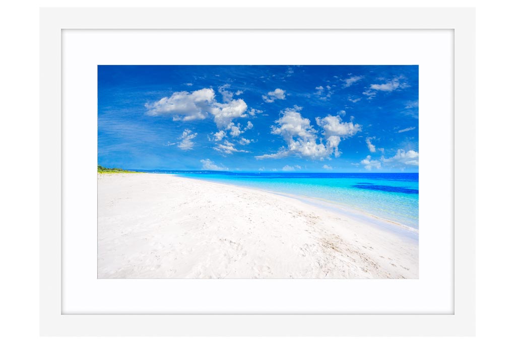 Quindalup Beach near Dunsborough, Western Australia framed in white