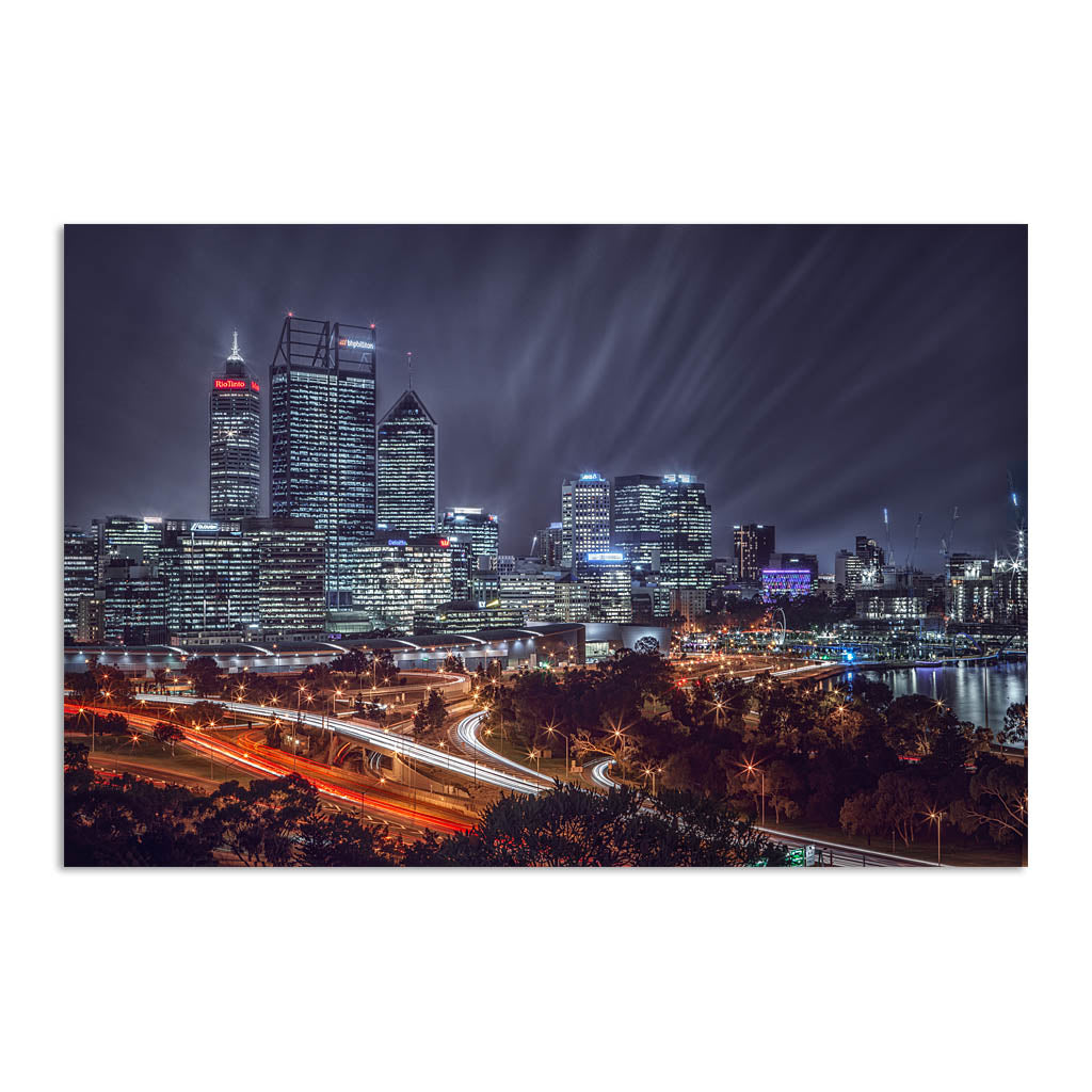 Perth City on a winters night, Western Australia