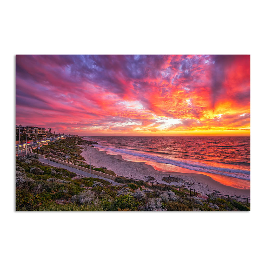 Stunning sunset over North Beach in Perth, Western Australia