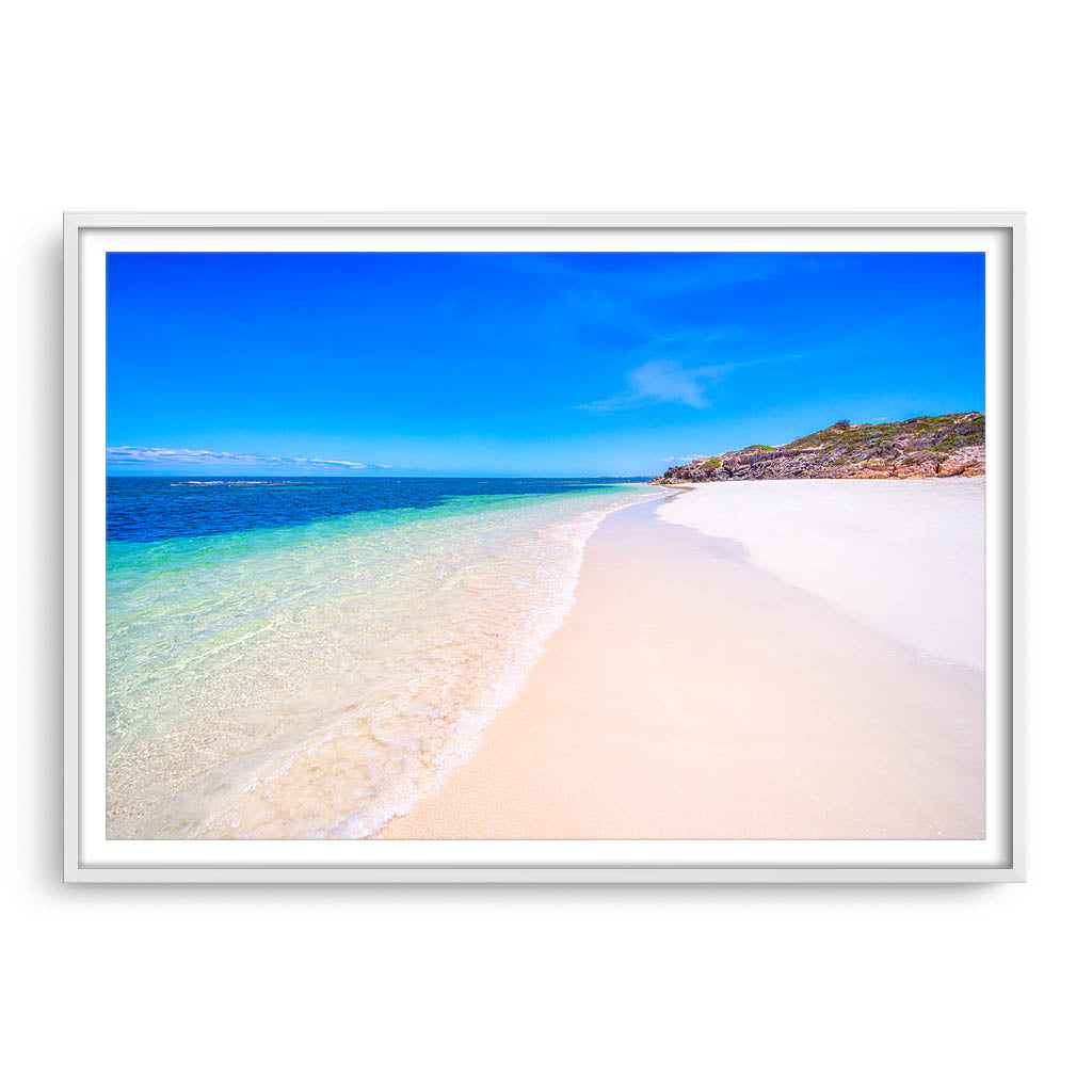 Sandy Cape Beach in Western Australia framed in white