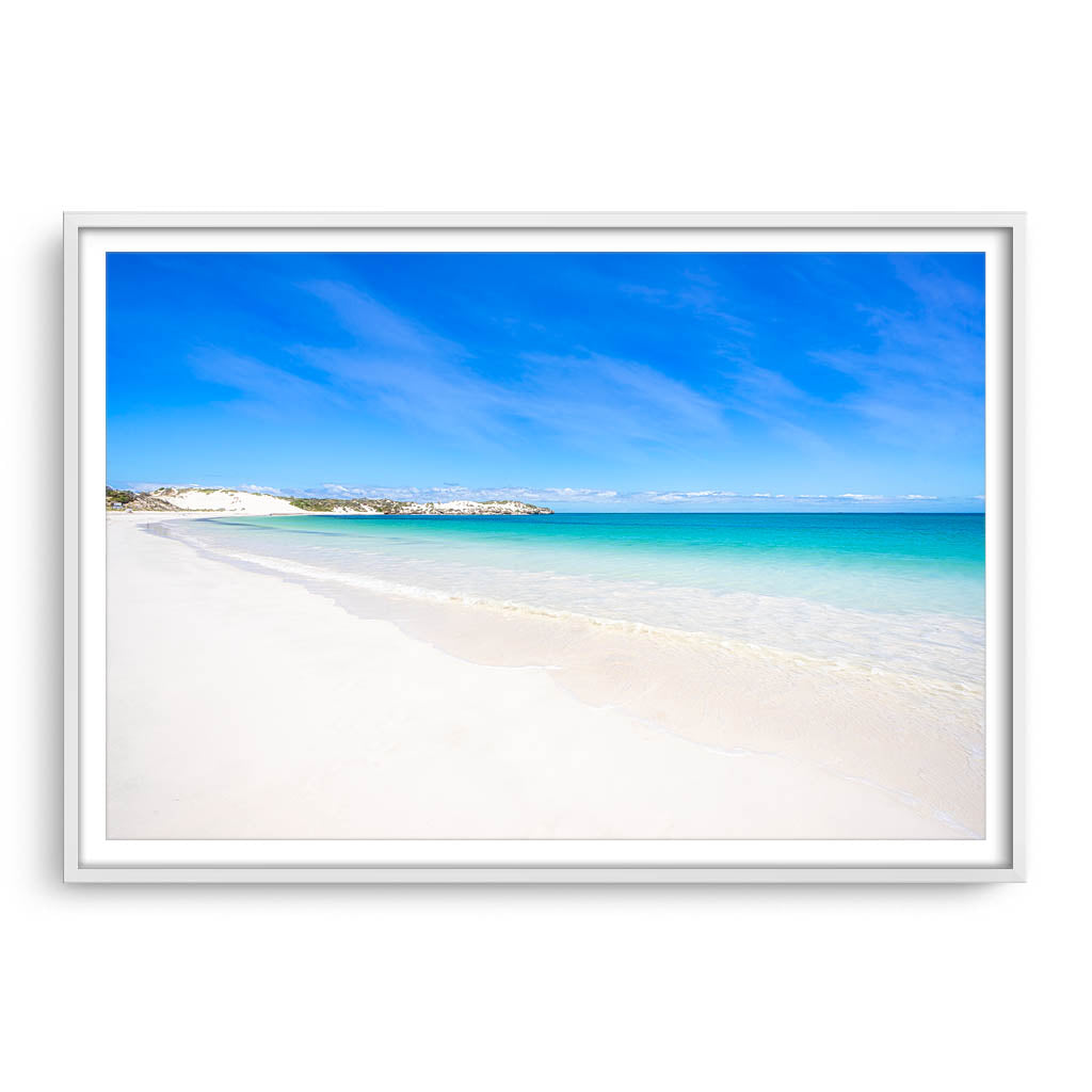 Sandy Cape Beach in Western Australia framed in white