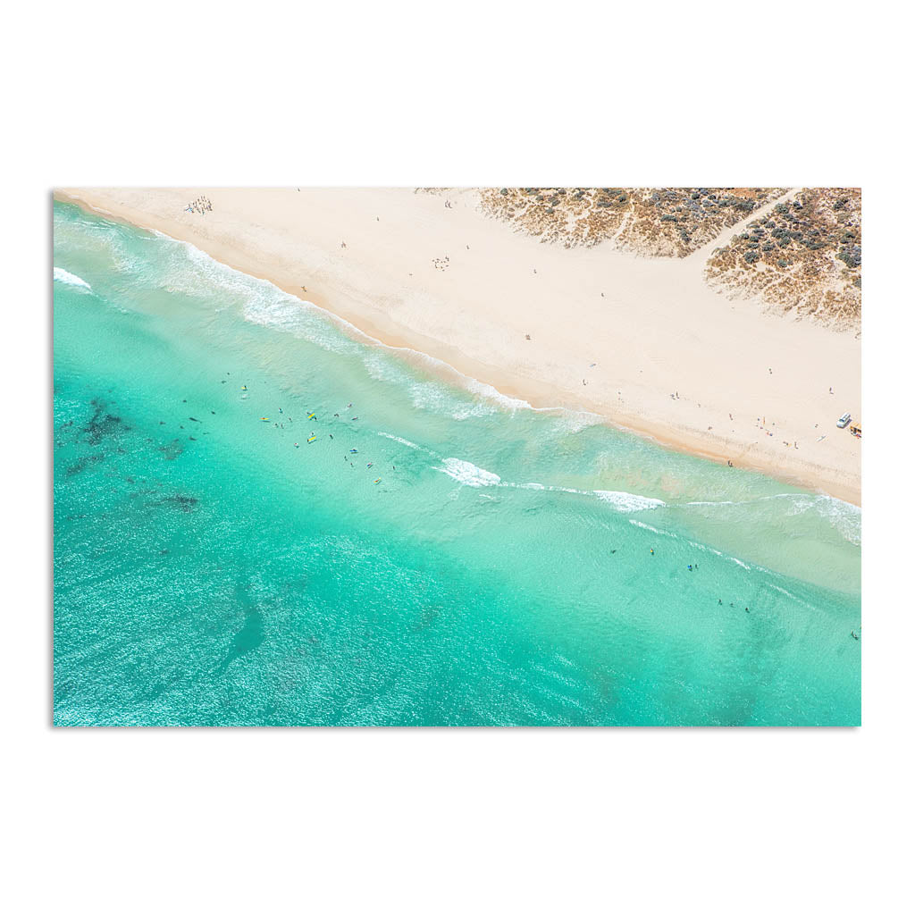 Aerial view of surf school at Trigg Beach, Perth, Western Australia