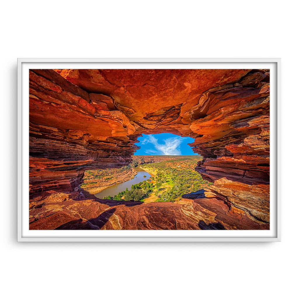 Natures Window in the Kalbarri National Park, Western Australia framed in white