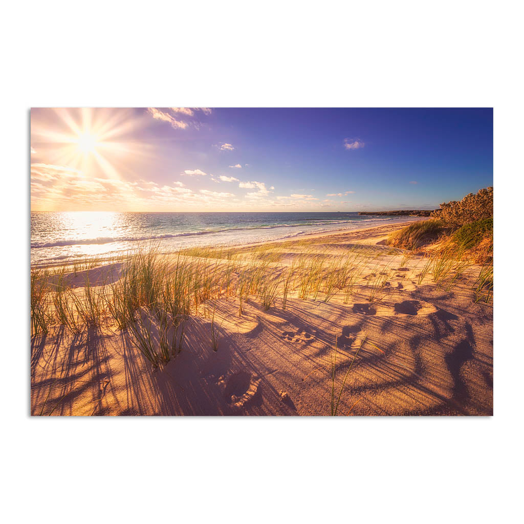 Sunset over the dunes of Sandy Cape in Western Australia