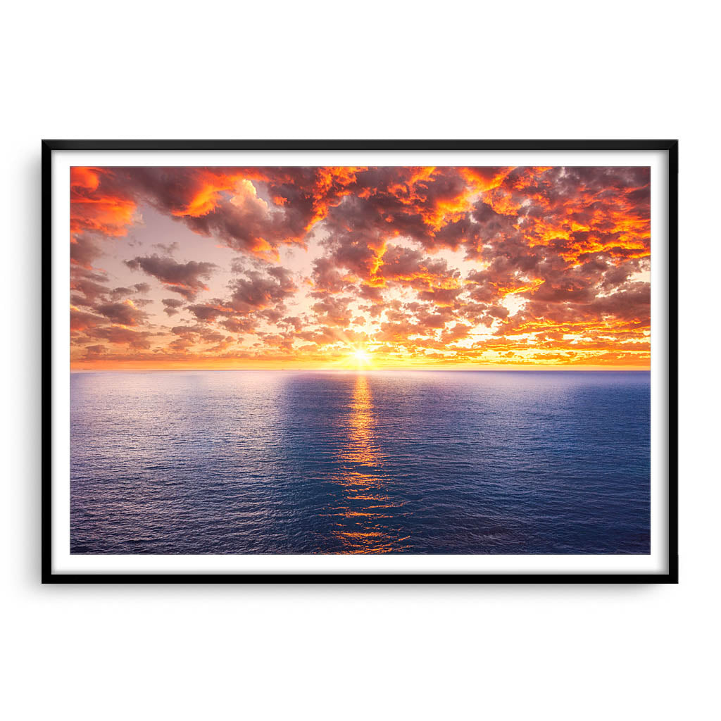 Sunset steps at Mettams Pool in Perth, Western Australia framed in black