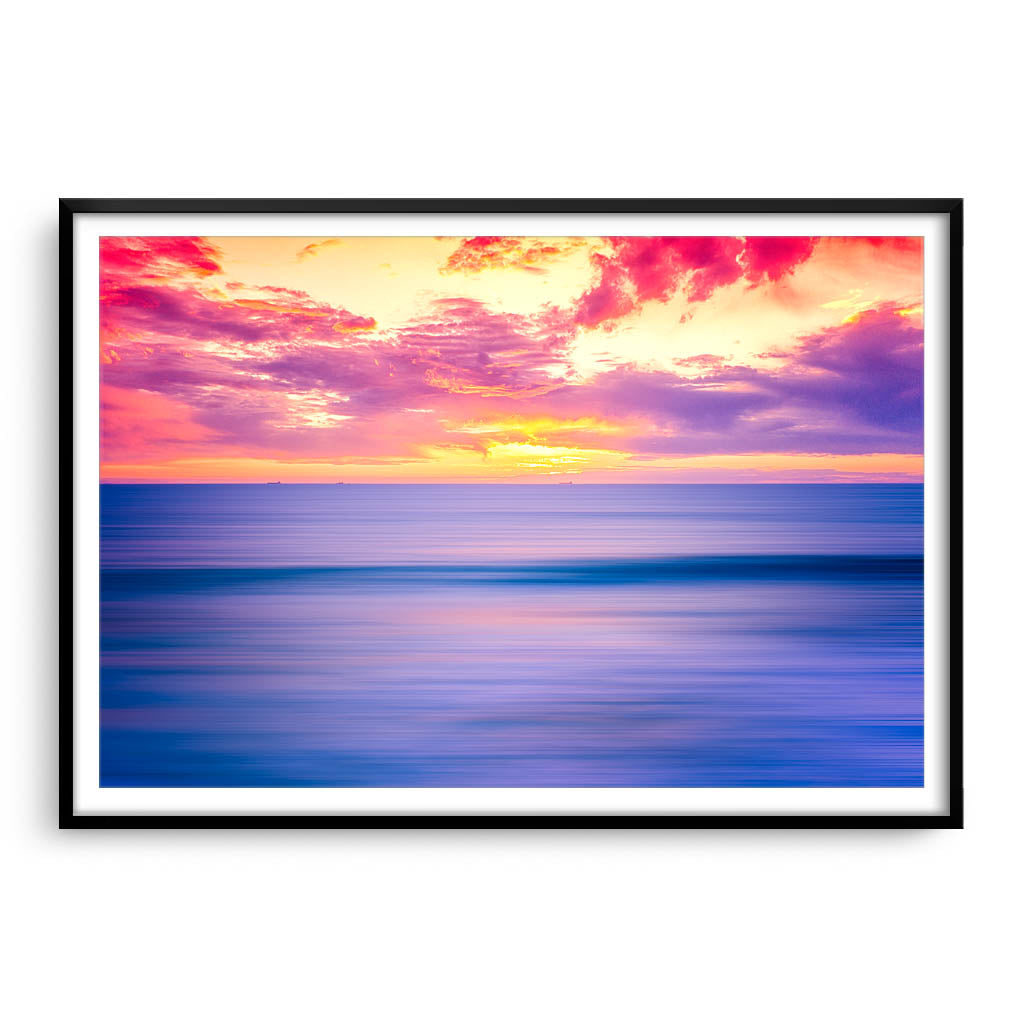 Sunset over Bennion Beach in Perth, Western Australia framed in black