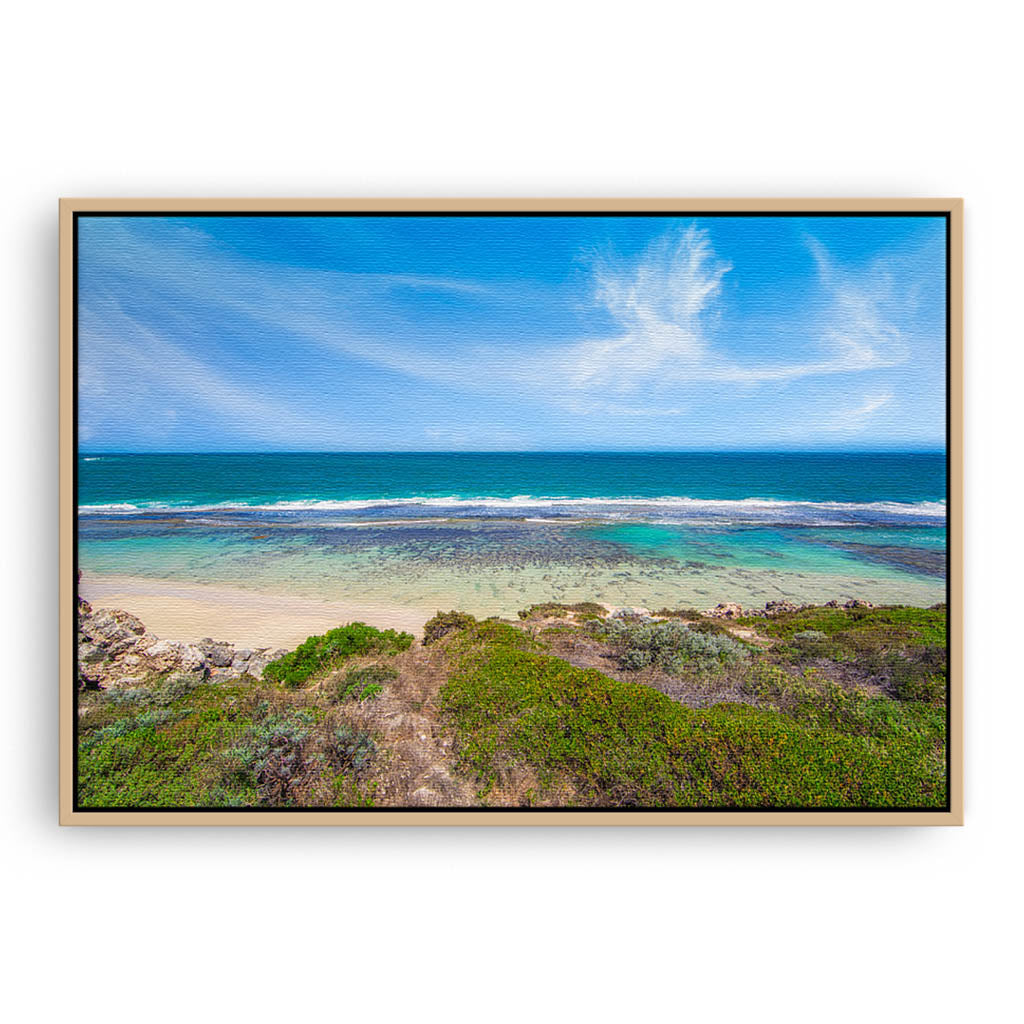 Yanchep in Western Australia framed canvas in raw oak