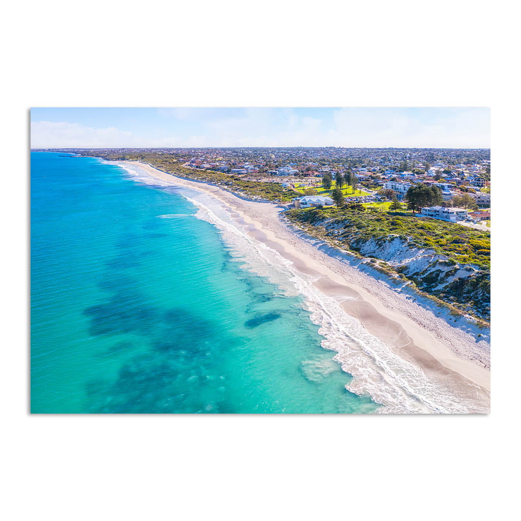 Aerial view of Mullaloo Beach in Perth, Western Australia