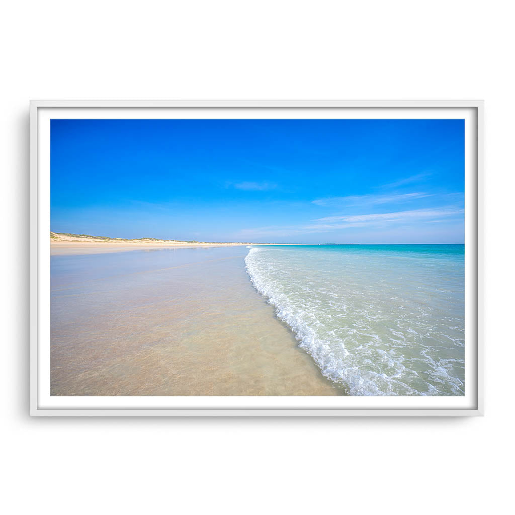 Cable Beach in Broome, Western Australia framed in white