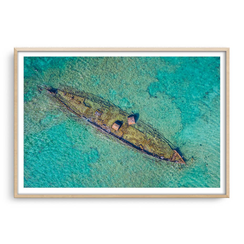 Aerial view of the SS Mildura in Exmouth, Western Australia