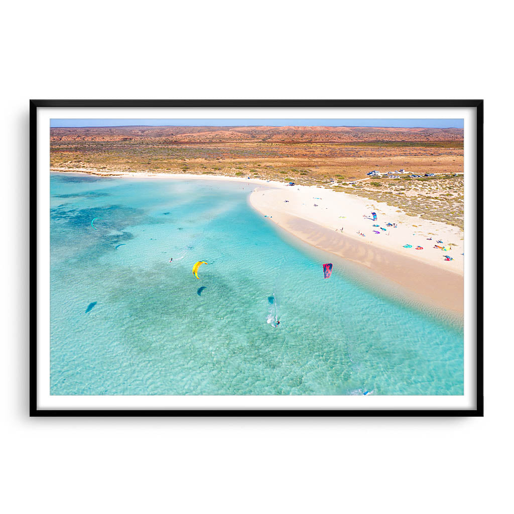 Kite surfing at the awesome Sandy Bay on the Cape Range, Exmouth