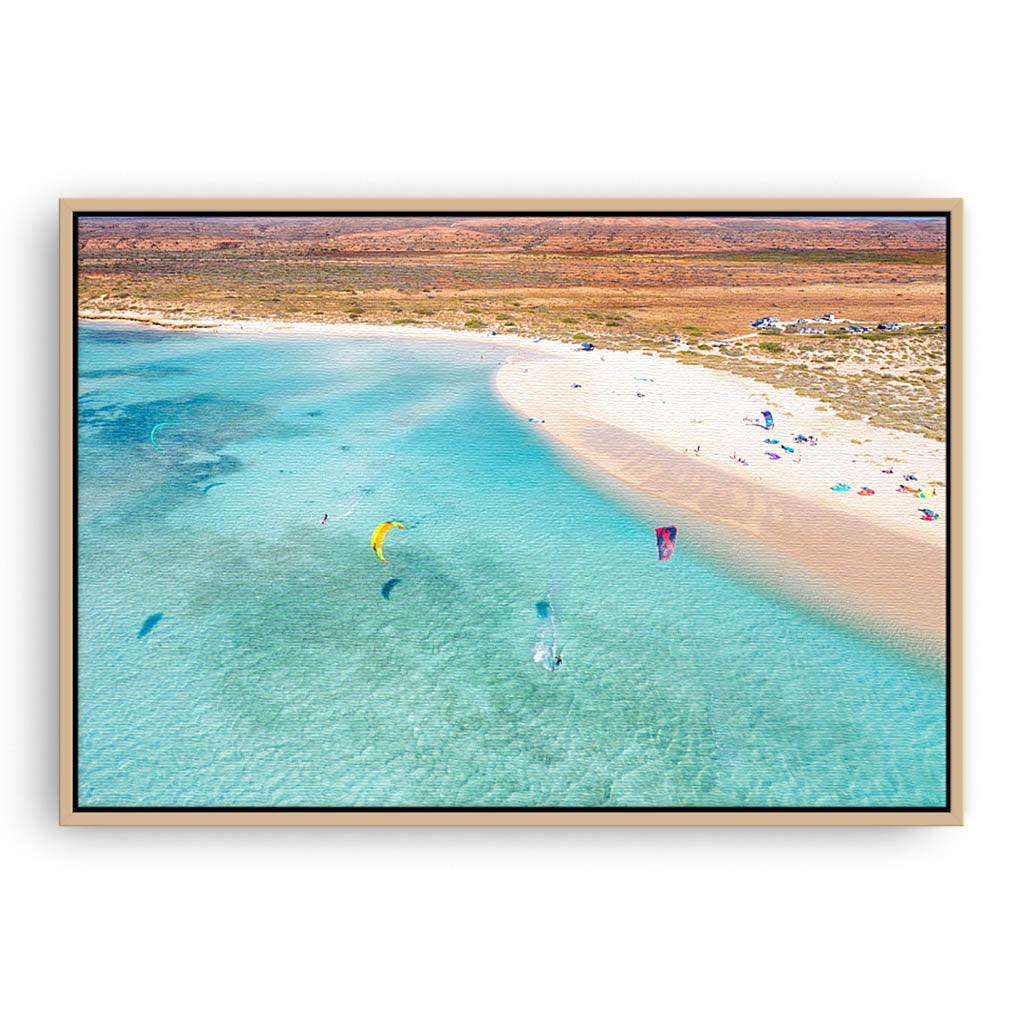 Kite surfing at the awesome Sandy Bay on the Cape Range, Exmouth