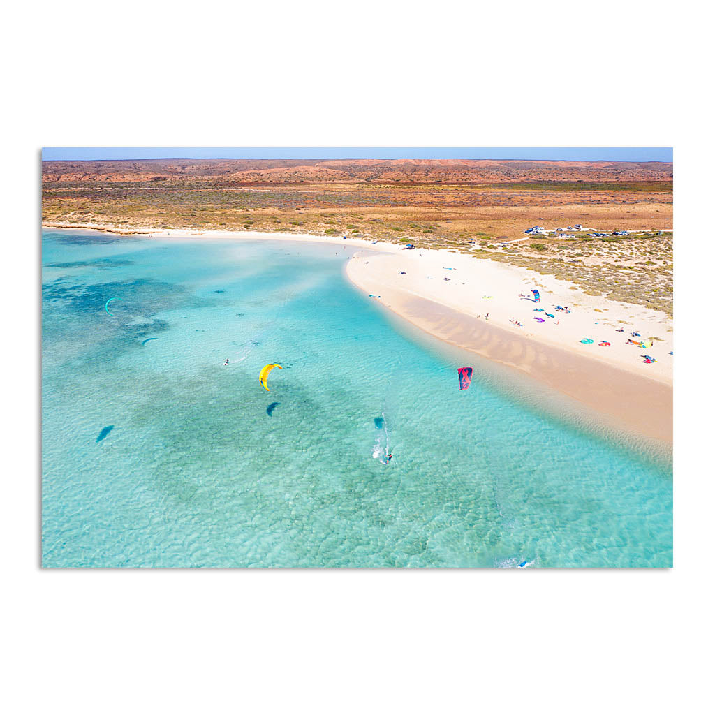 Kite surfing at the awesome Sandy Bay on the Cape Range, Exmouth