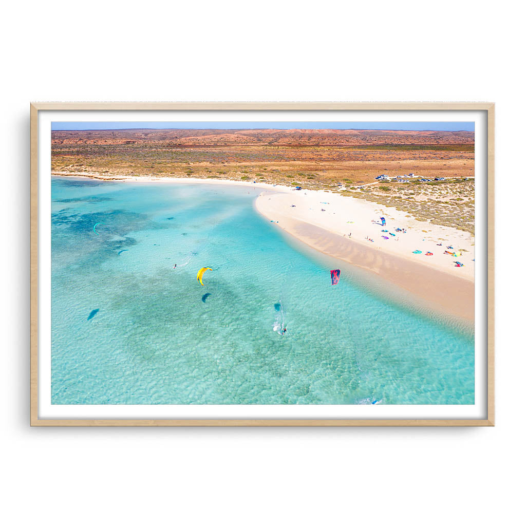 Kite surfing at the awesome Sandy Bay on the Cape Range, Exmouth