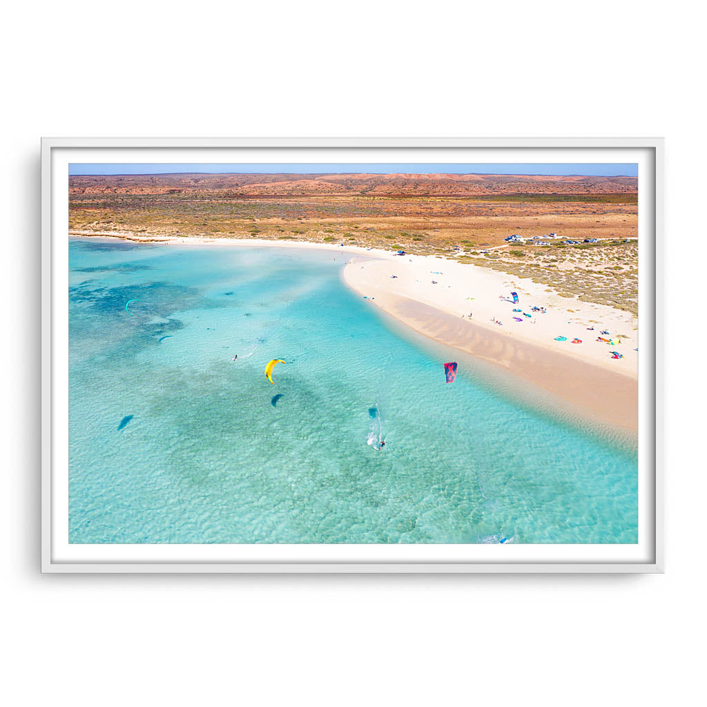 Kite surfing at the awesome Sandy Bay on the Cape Range, Exmouth