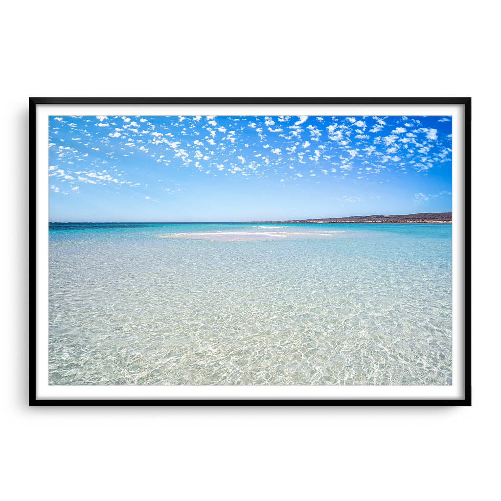 Crystal clear water as far as the eye can see. Turquoise Bay on the Ningaloo Reef.