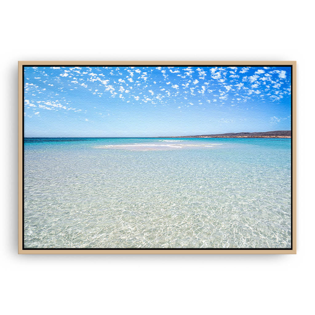 Crystal clear water as far as the eye can see. Turquoise Bay on the Ningaloo Reef.