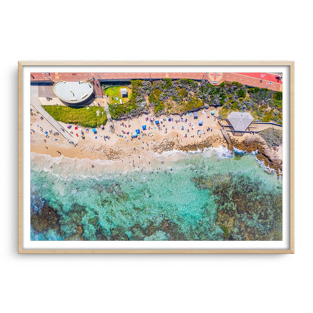 Aerial view of Mettams Pool in Perth, Western Australia